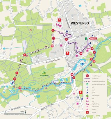 kaart wandelen langs water en kastelen